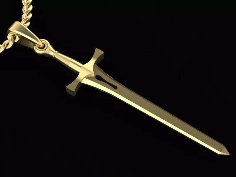 beautyful pendant sword 3D print model_0