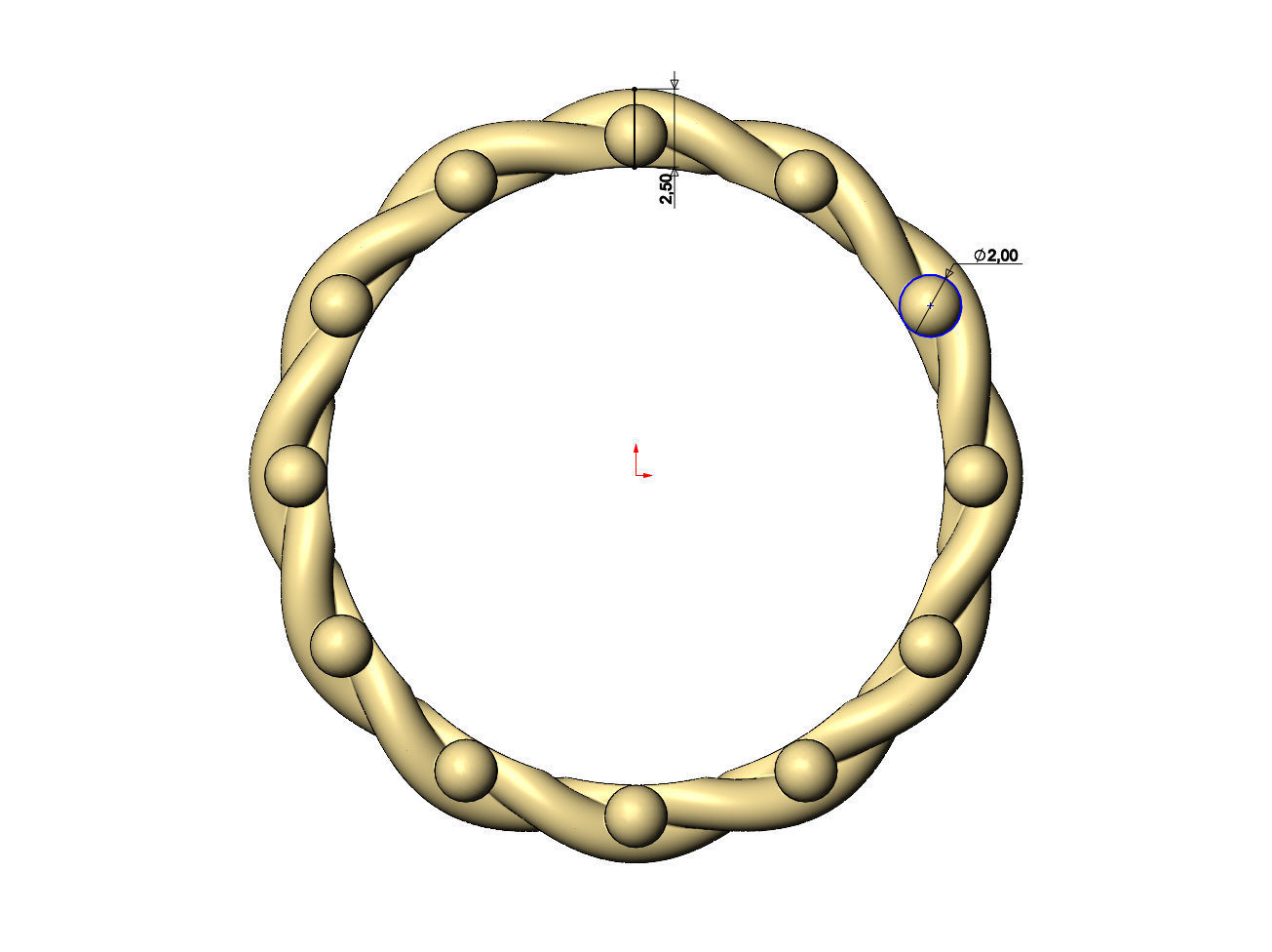 Twisted wire and beads ring US size 4to10 3D print model_7