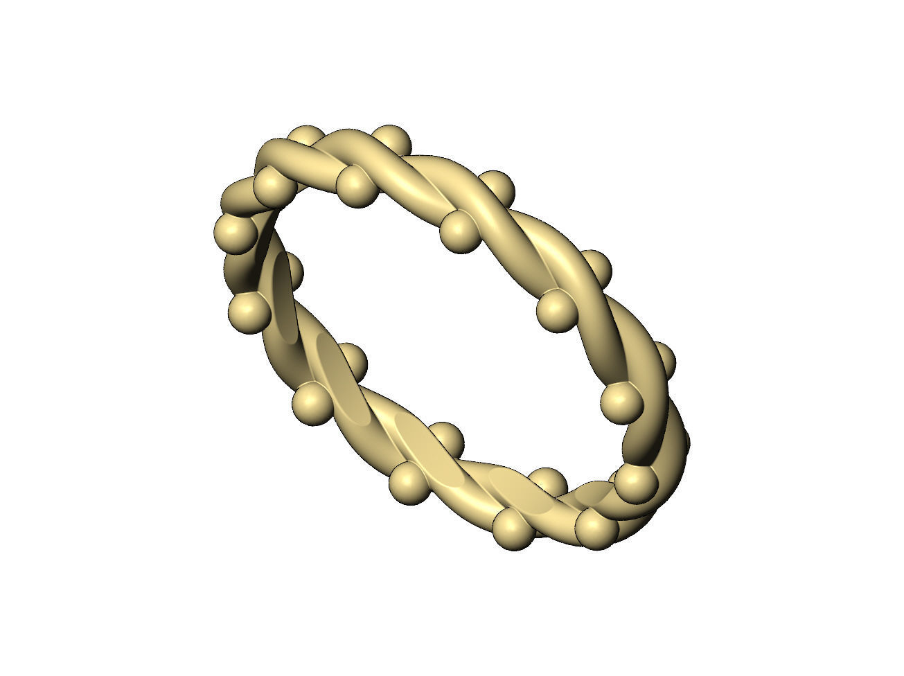 Twisted wire and beads ring US size 4to10 3D print model_4