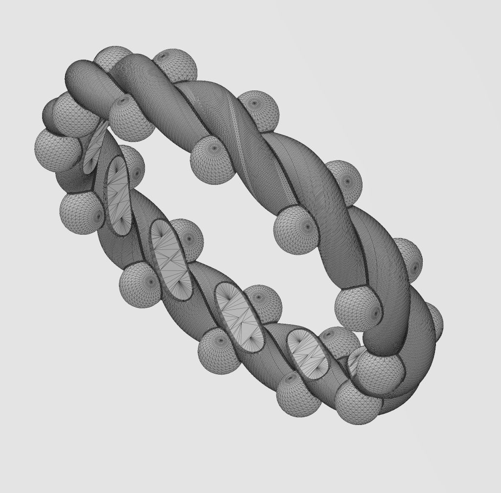 Twisted wire and beads ring US size 4to10 3D print model_14