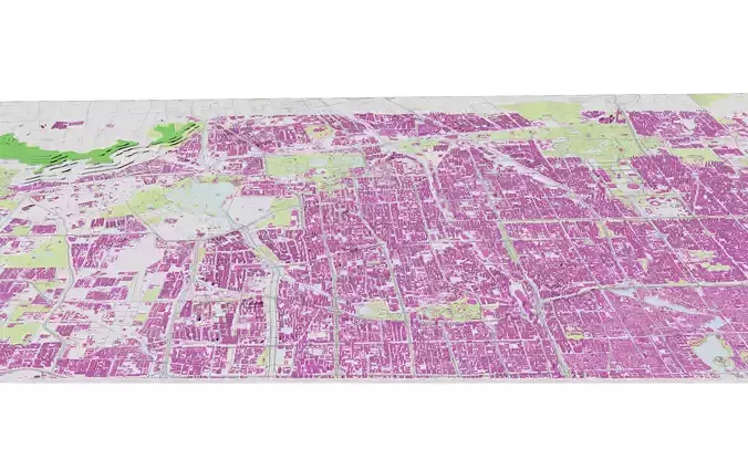 Beijing City Building White Models Terraces Terrain 3D model 3D model
