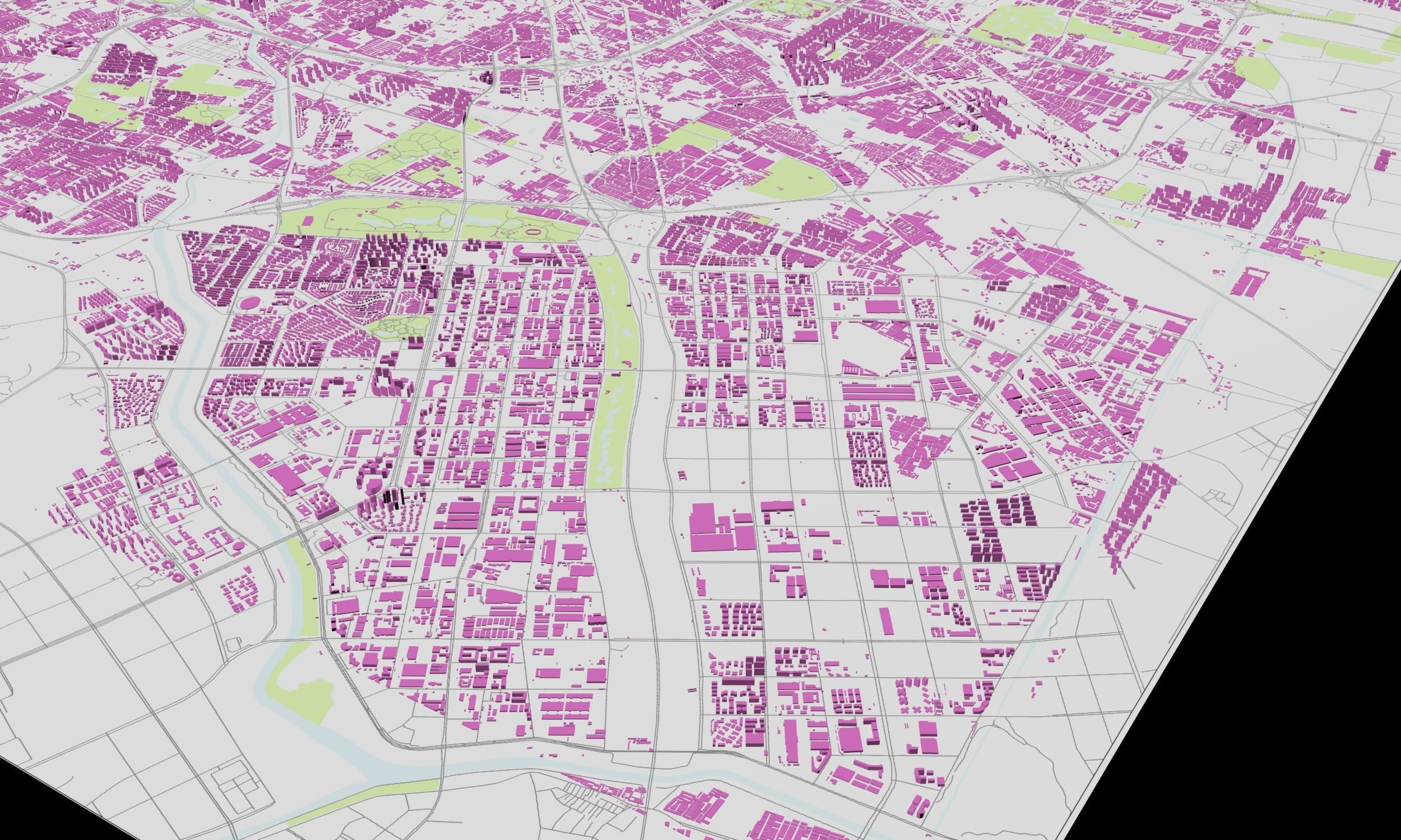 Beijing City Building White Models Terraces Terrain 3D model 3D model_1