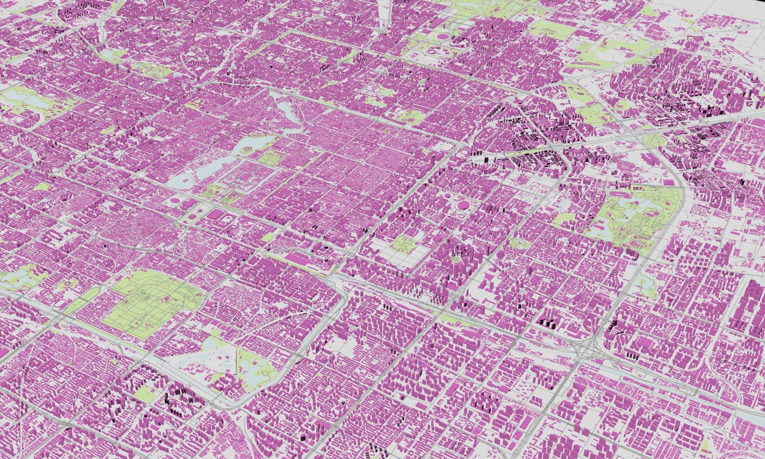 Beijing City Building White Models Terraces Terrain 3D model 3D model_10