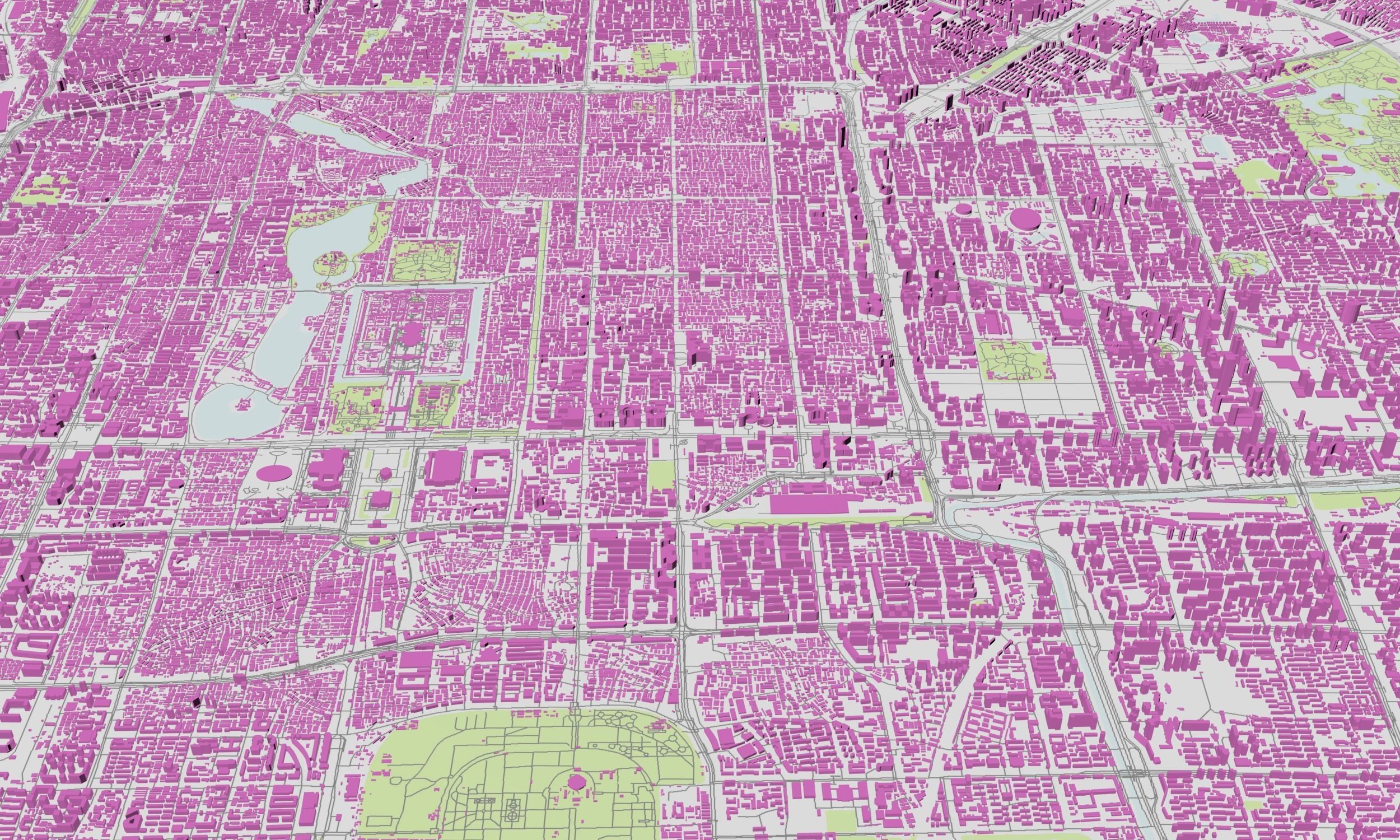 Beijing City Building White Models Terraces Terrain 3D model 3D model_9
