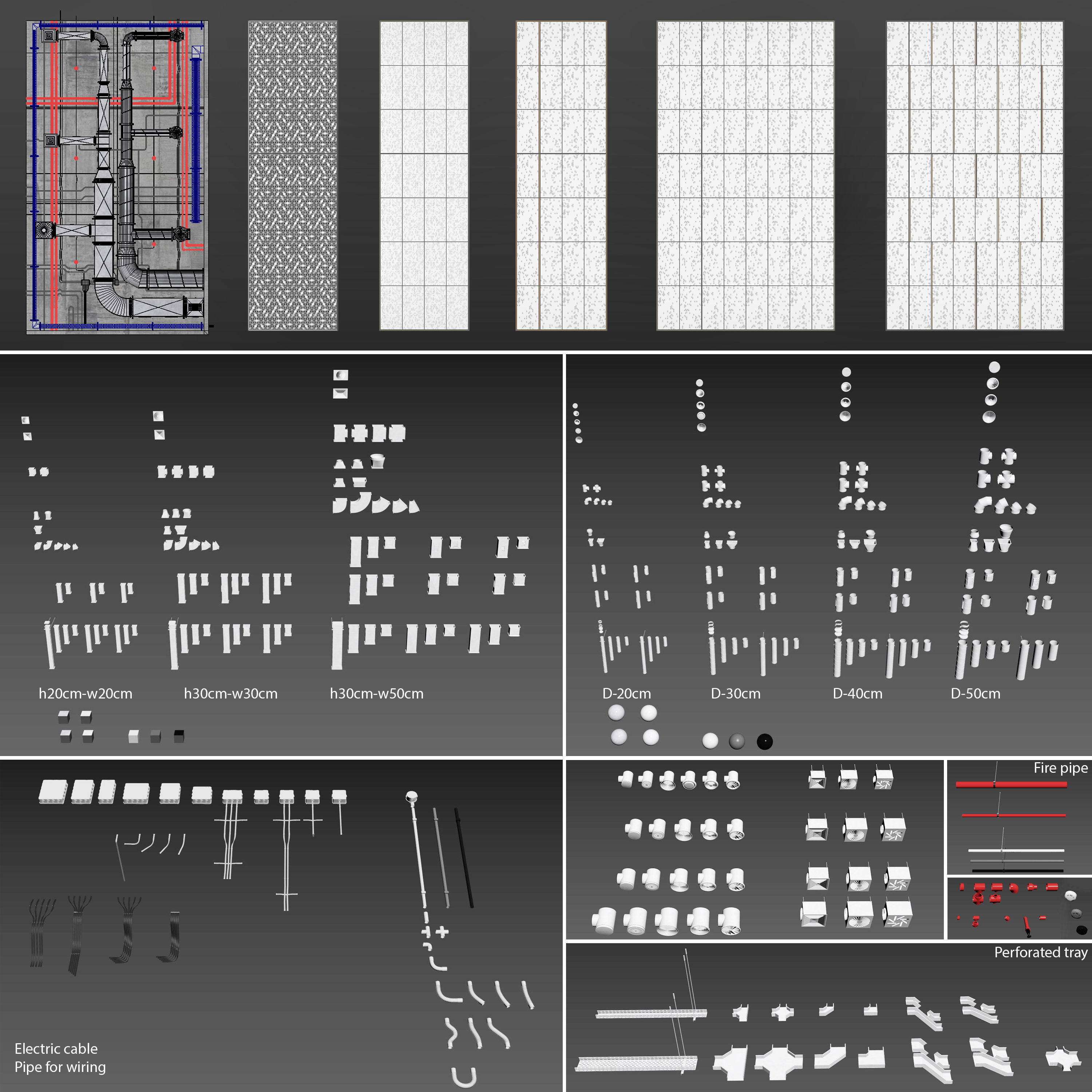 Decorative Ceiling Set 05 3D model_7