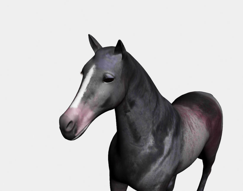 Horses full body Low-poly 3D model_1
