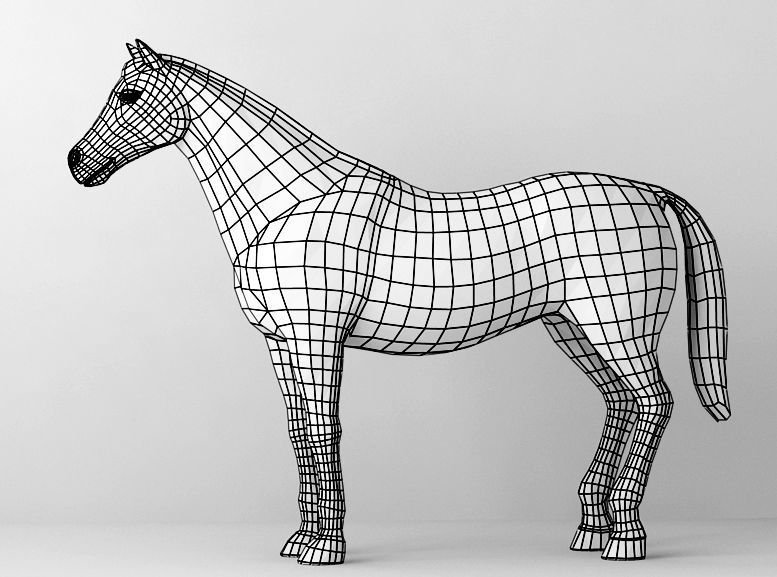 Horses full body Low-poly 3D model_12