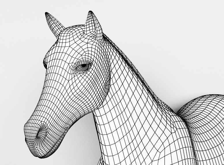 Horses full body Low-poly 3D model_14