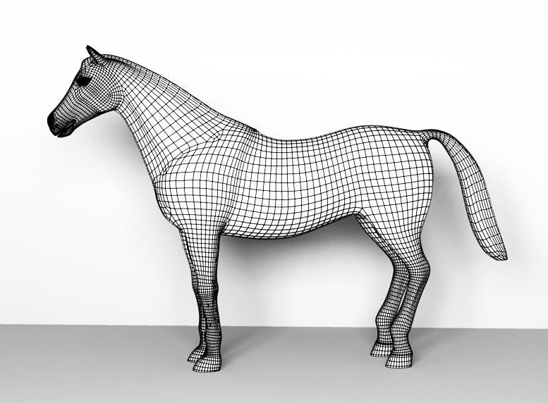 Horses full body Low-poly 3D model_13