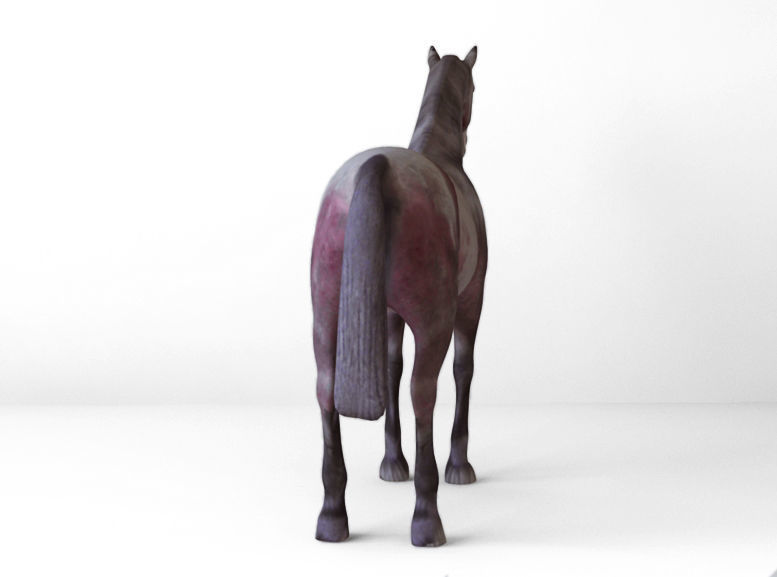Horses full body Low-poly 3D model_3