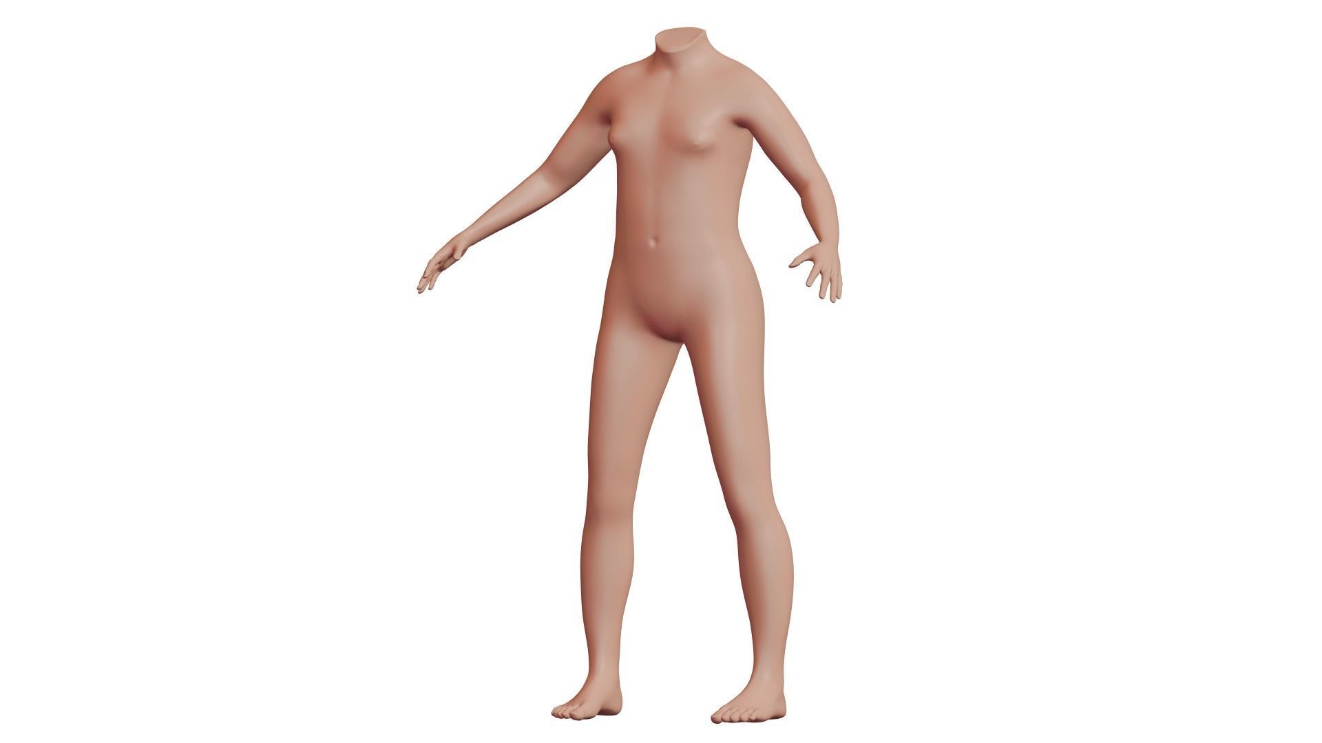 Character 09 High and Low-poly - Body Female 3D model_2