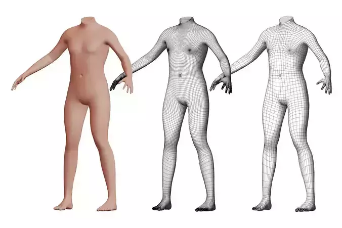 Character 12 High and Low-poly -  Body male