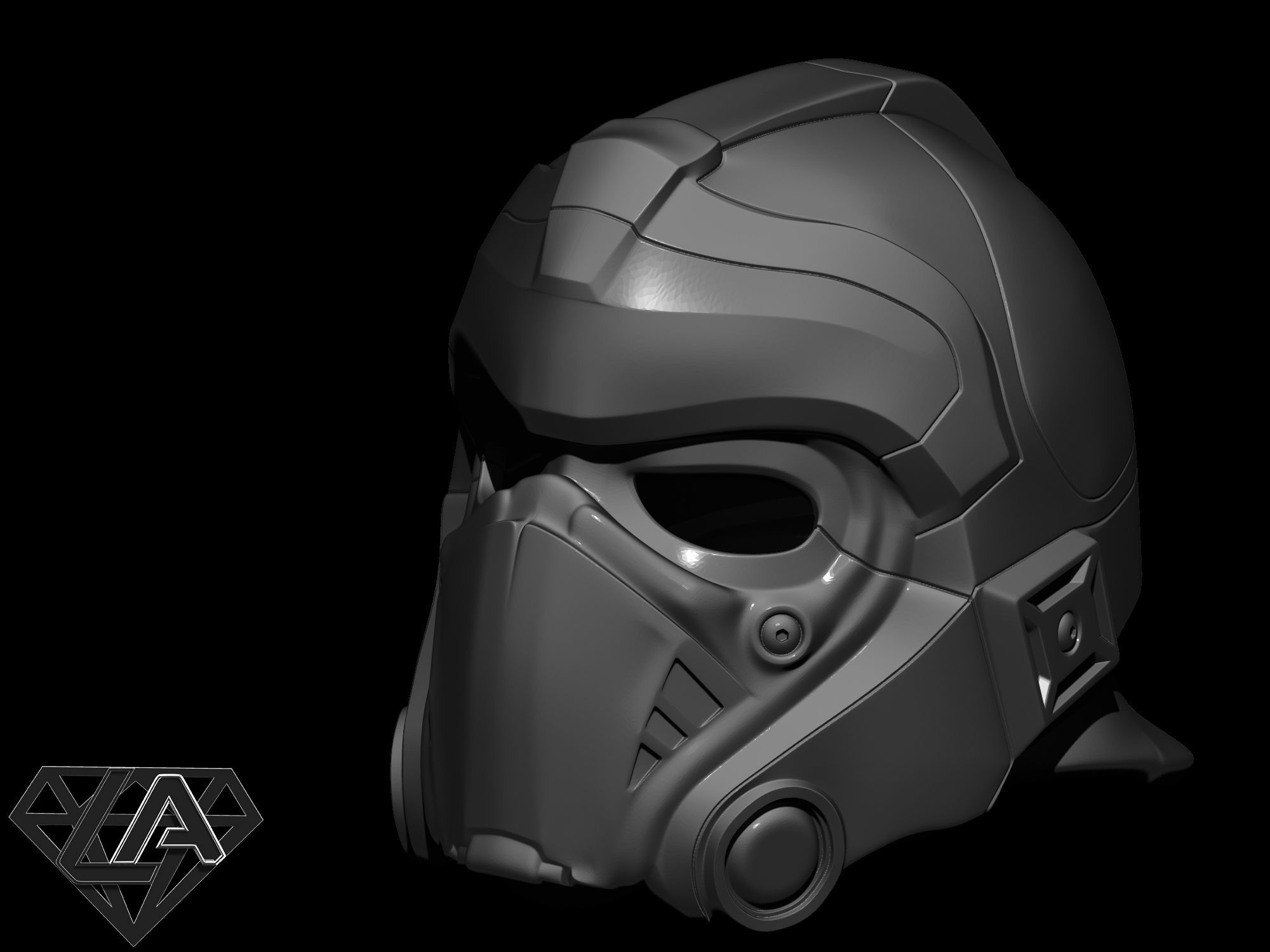 gears of war clayton carmine custom helmet  3D print model_7