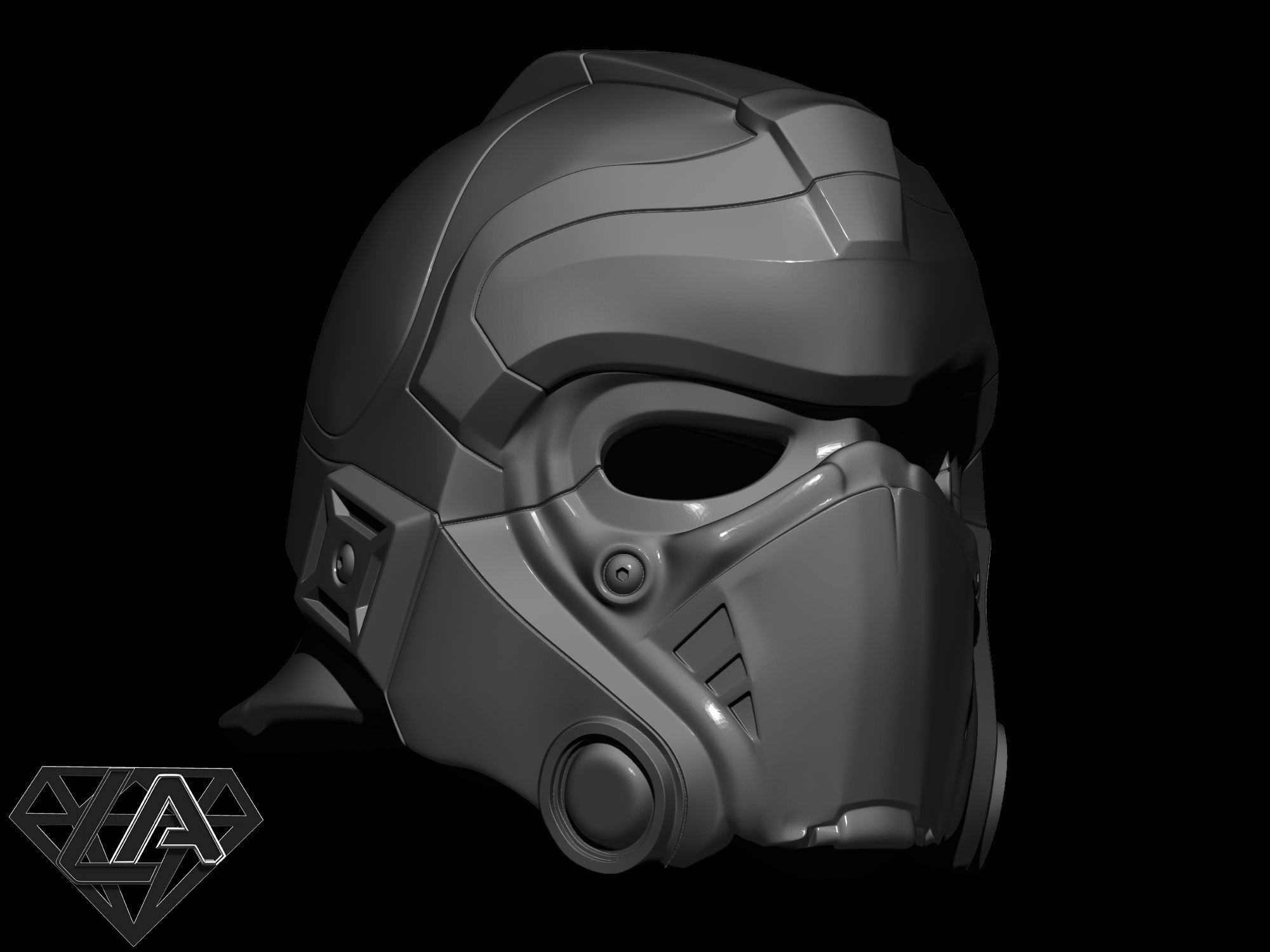 gears of war clayton carmine custom helmet  3D print model_3