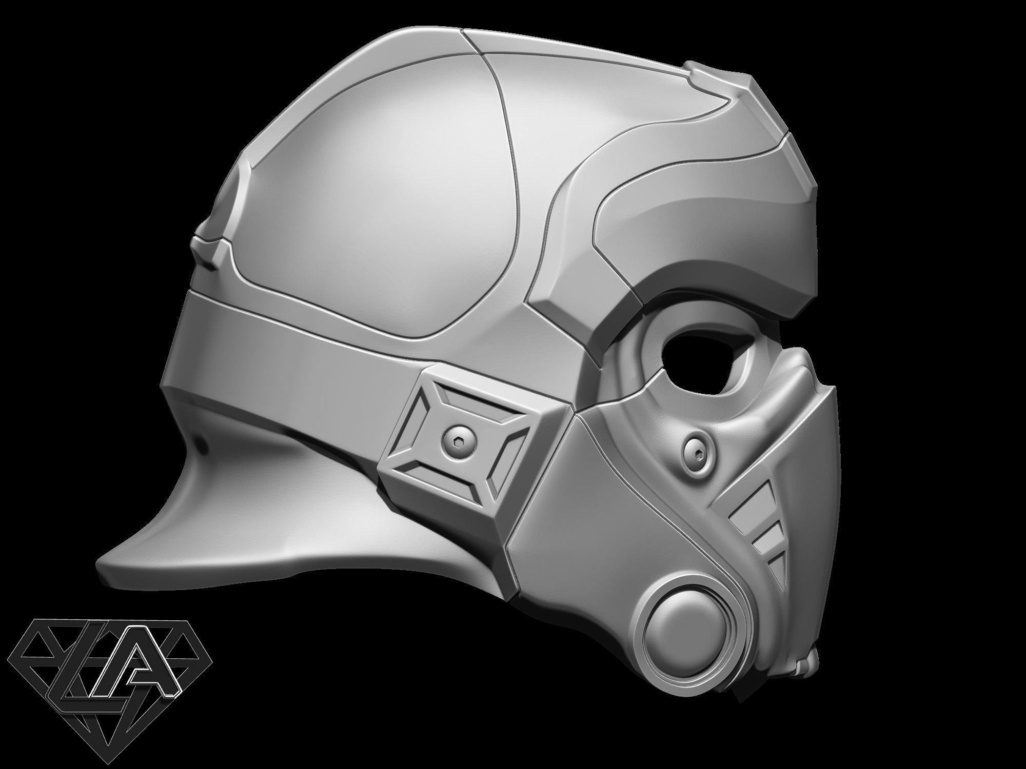 gears of war clayton carmine custom helmet  3D print model_10