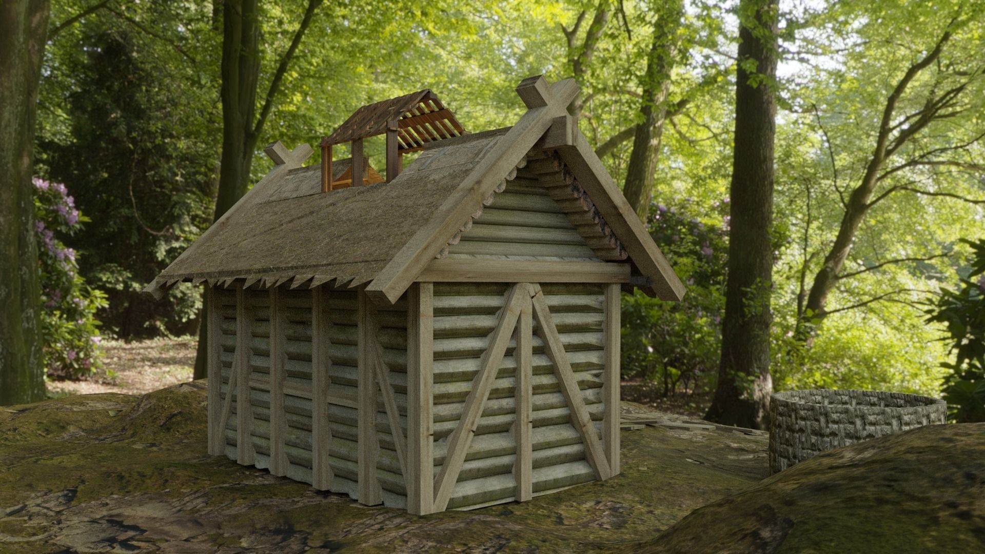 Medieval House Free low-poly 3D model_1