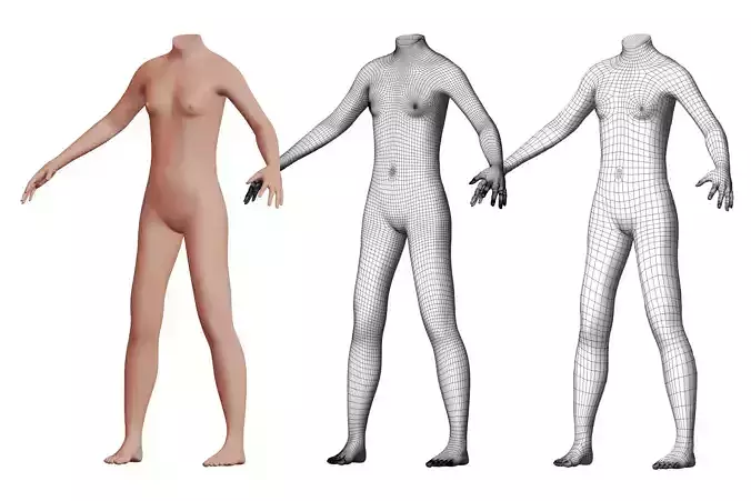 Character 13 High and Low-poly -  Body male 3D model