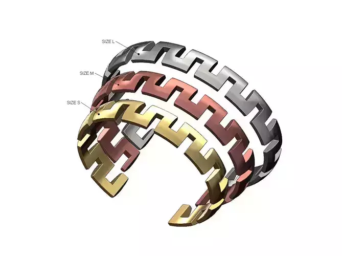 Square chinky greeek key cuff bracelets