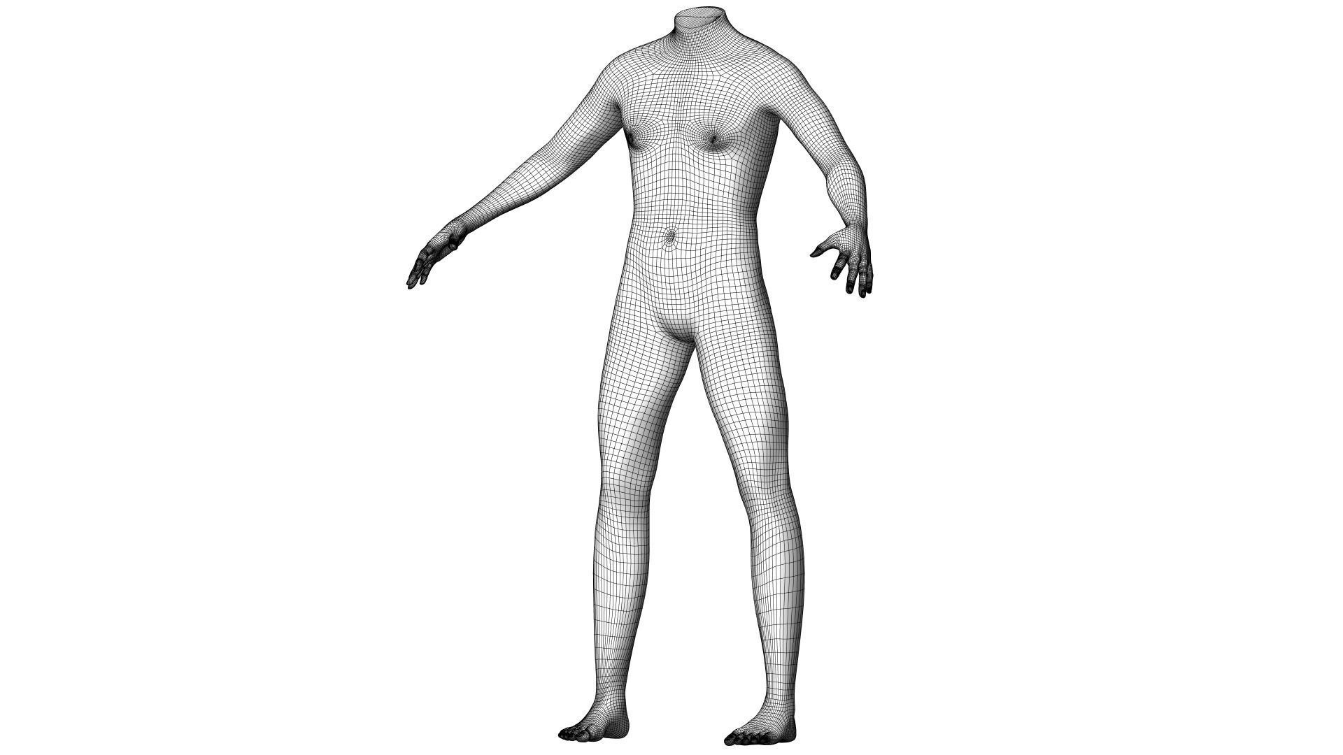 Character 14 High and Low-poly - Body male 3D model_3