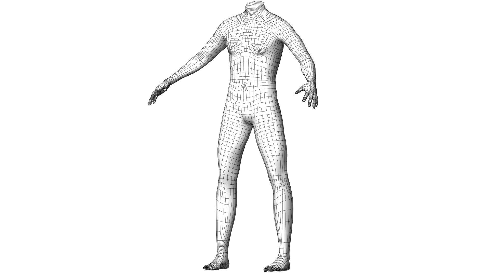 Character 14 High and Low-poly - Body male 3D model_4