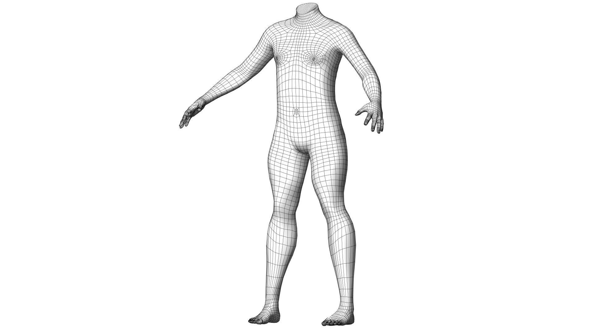 Character 17 High and Low-poly - Body male 3D model_4