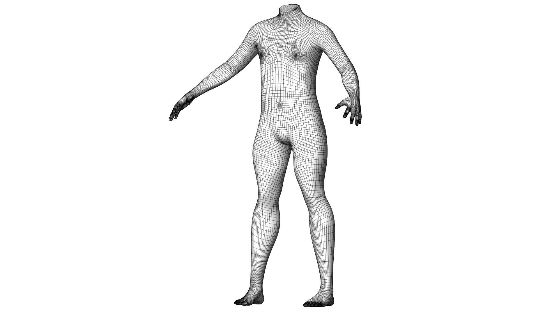 Character 17 High and Low-poly - Body male 3D model_3