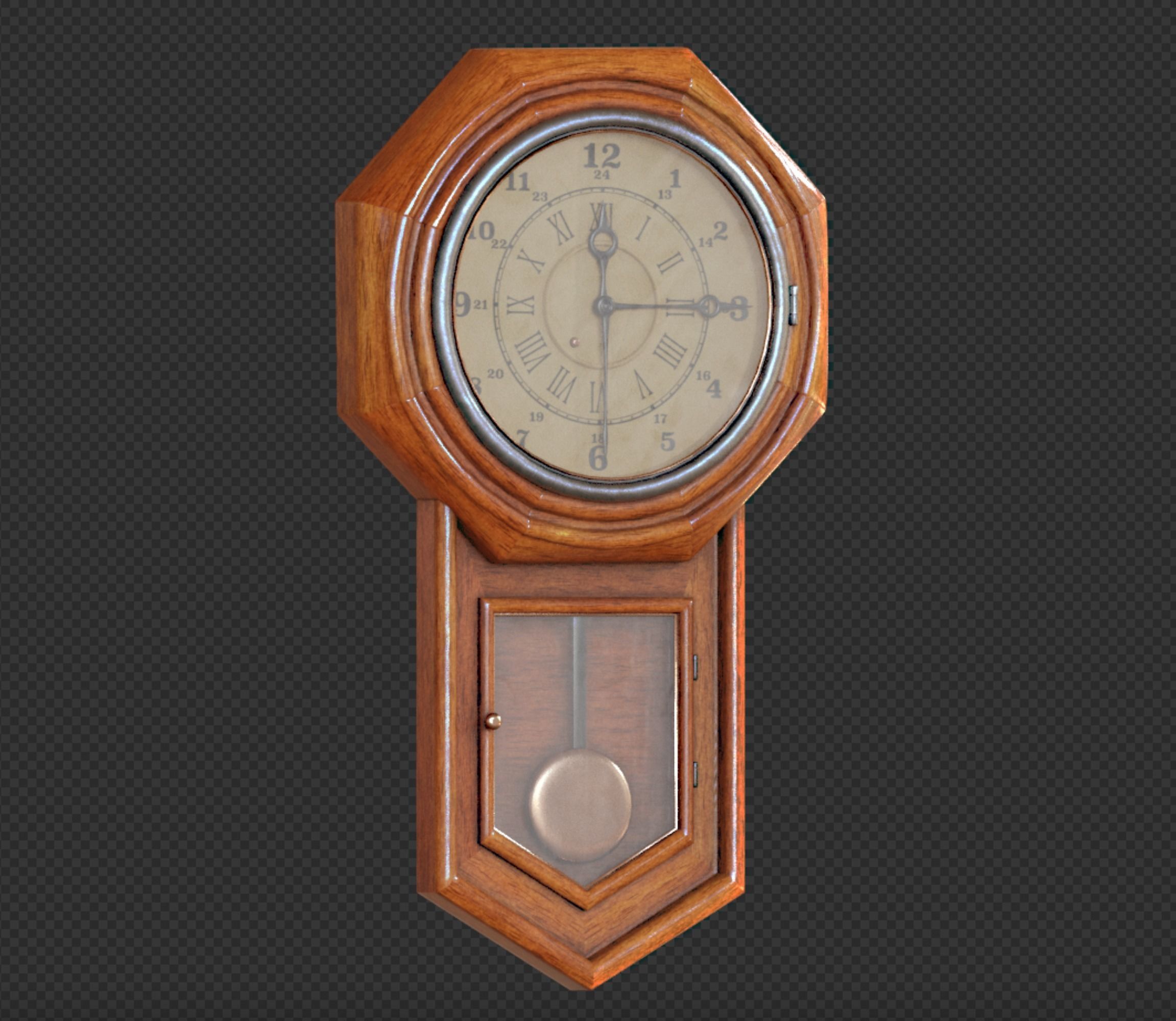 Vintage wall clock 3D model_21