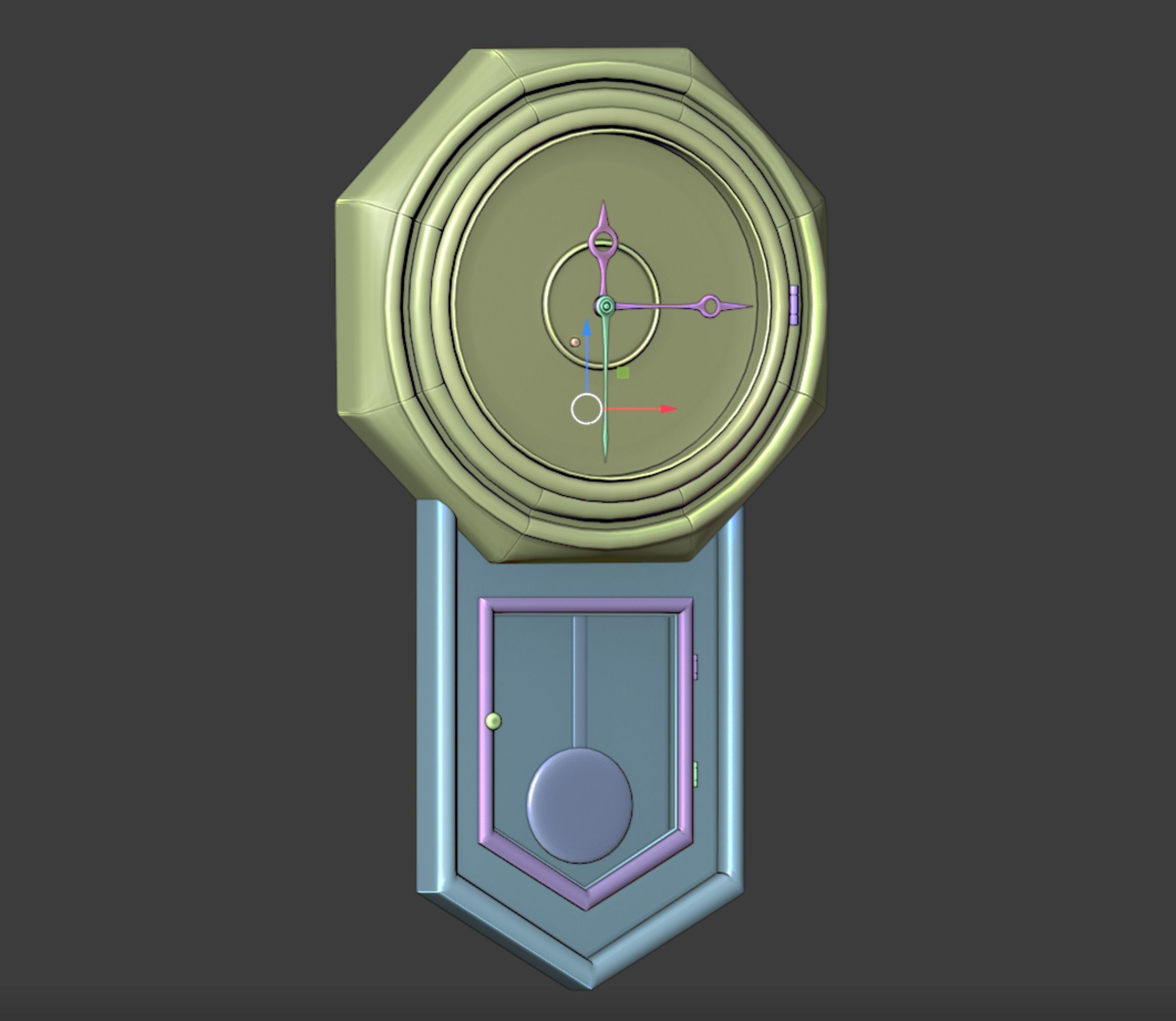 Vintage wall clock 3D model_22