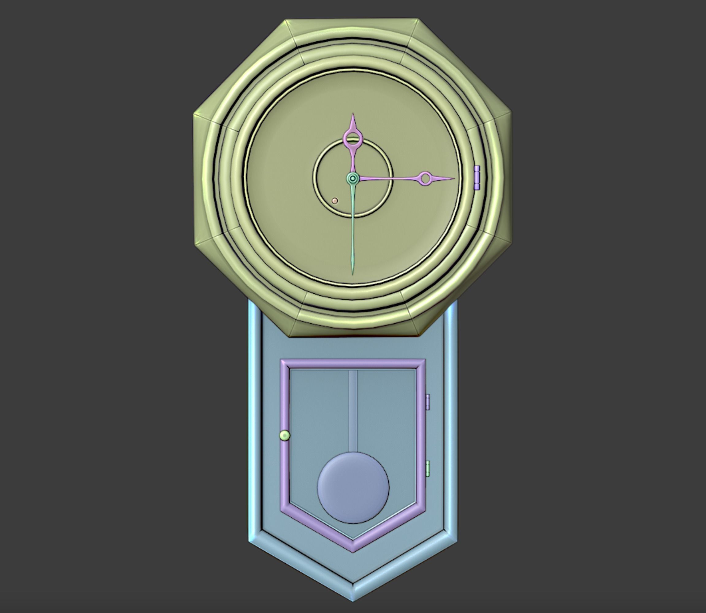 Vintage wall clock 3D model_2