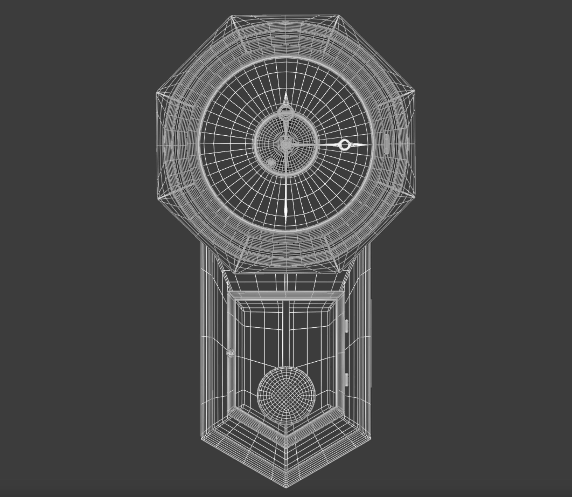 Vintage wall clock 3D model_4