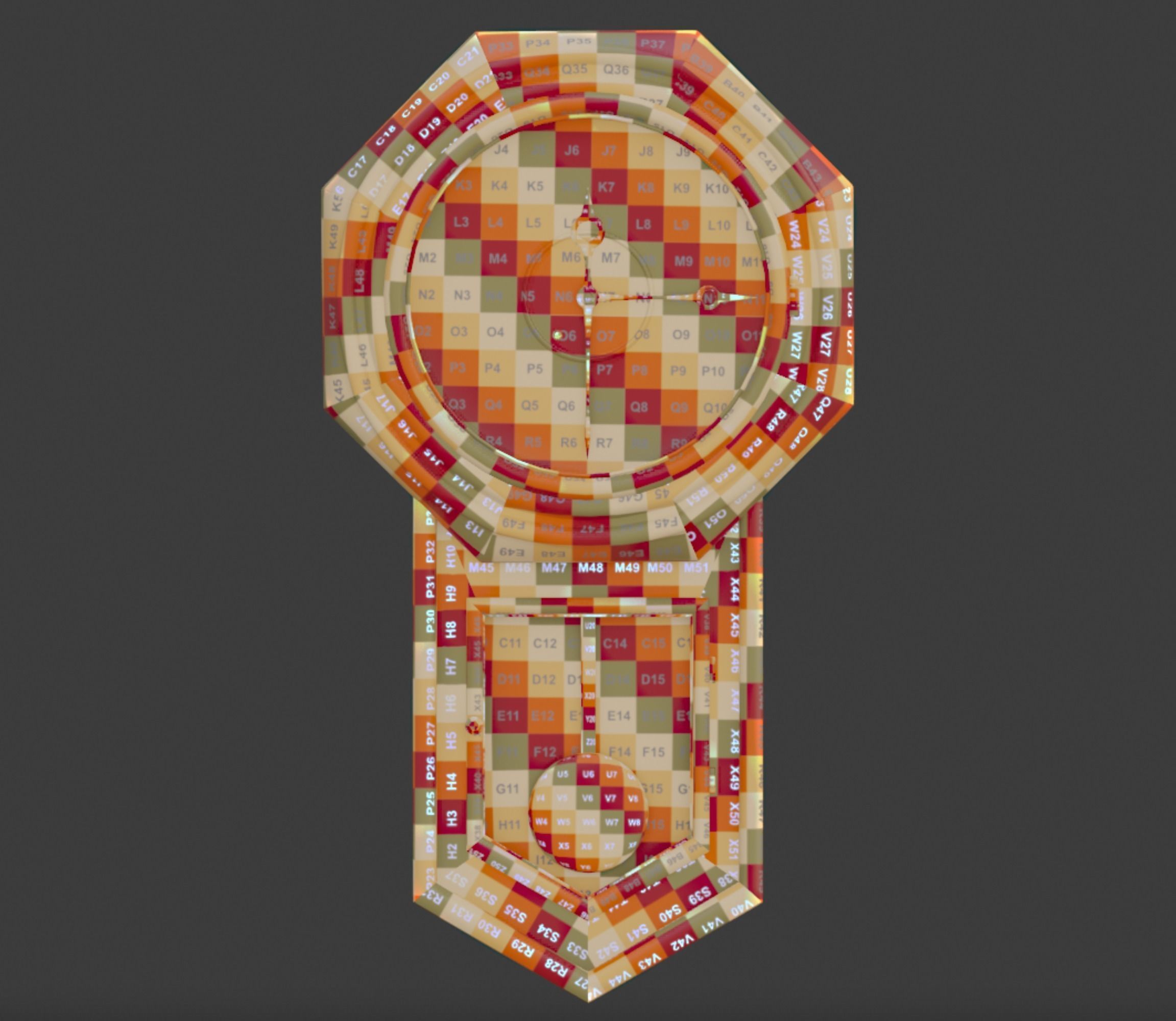 Vintage wall clock 3D model_3