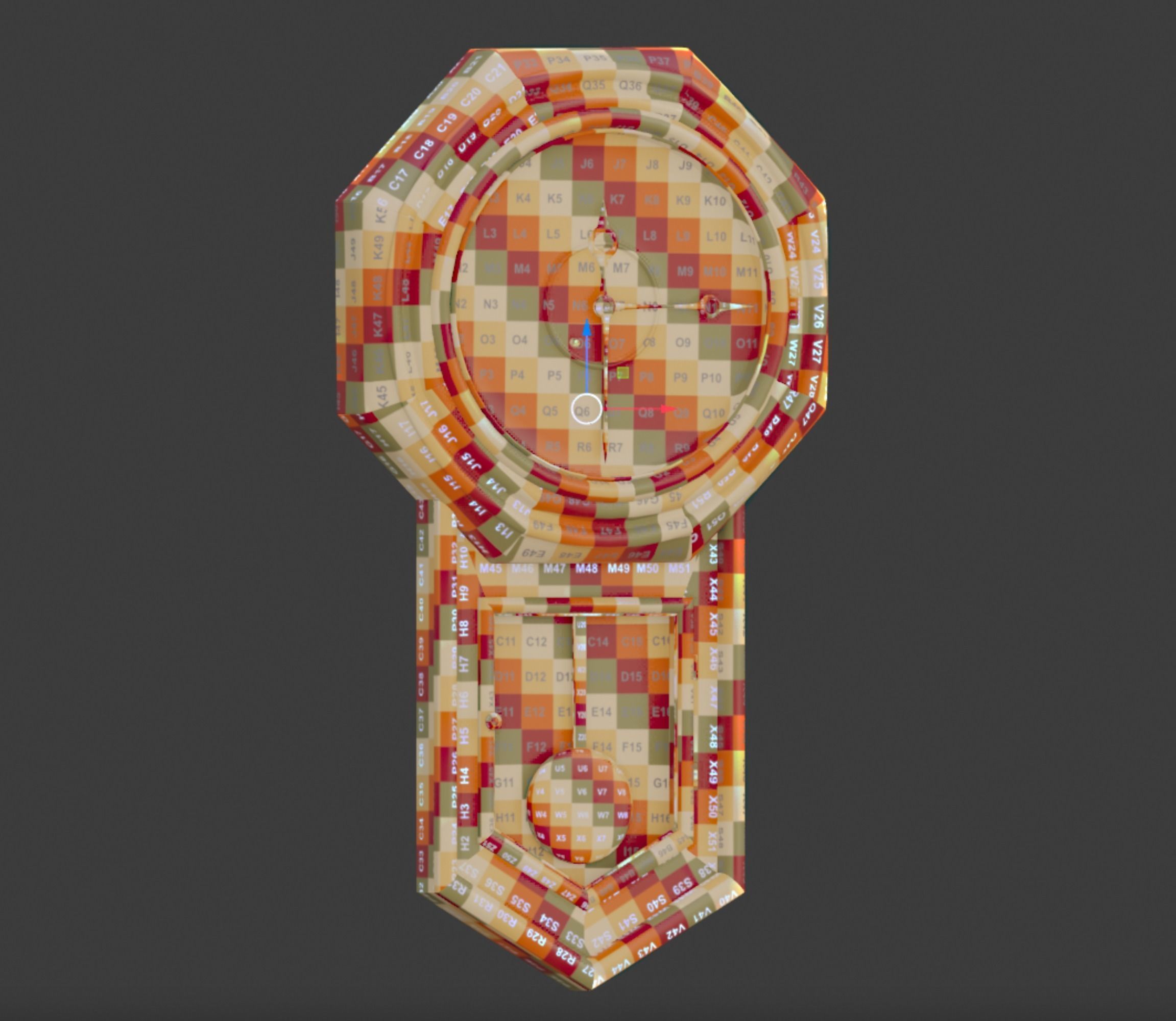 Vintage wall clock 3D model_23