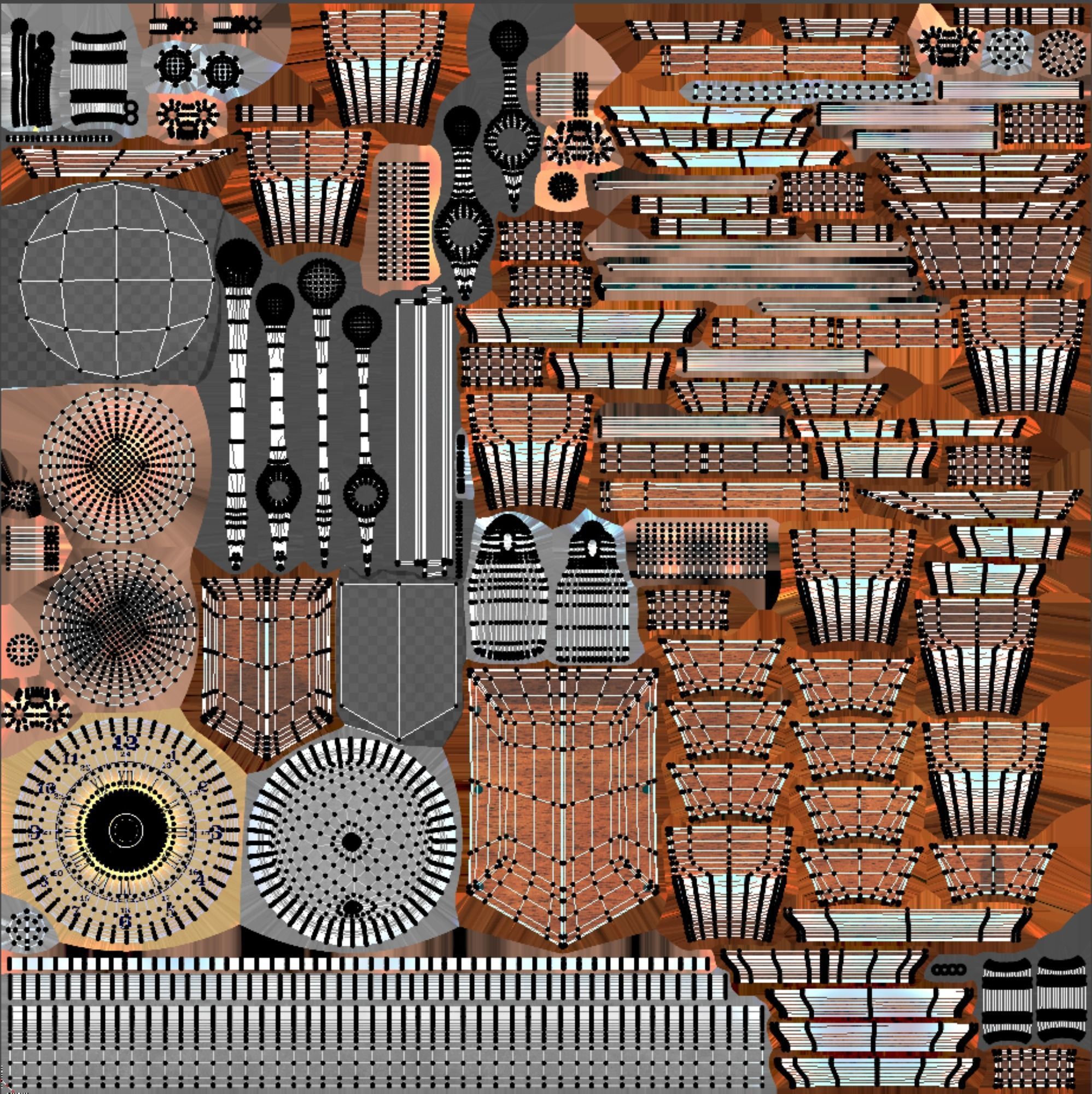 Vintage wall clock 3D model_26