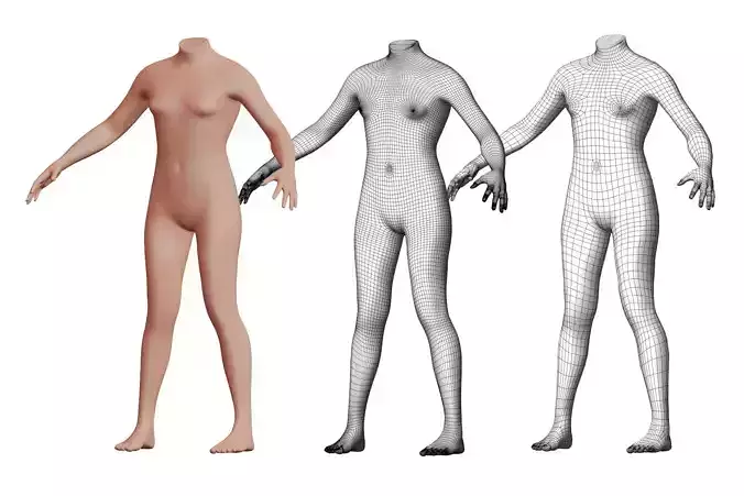 Character 18 High and Low-poly -  Body male