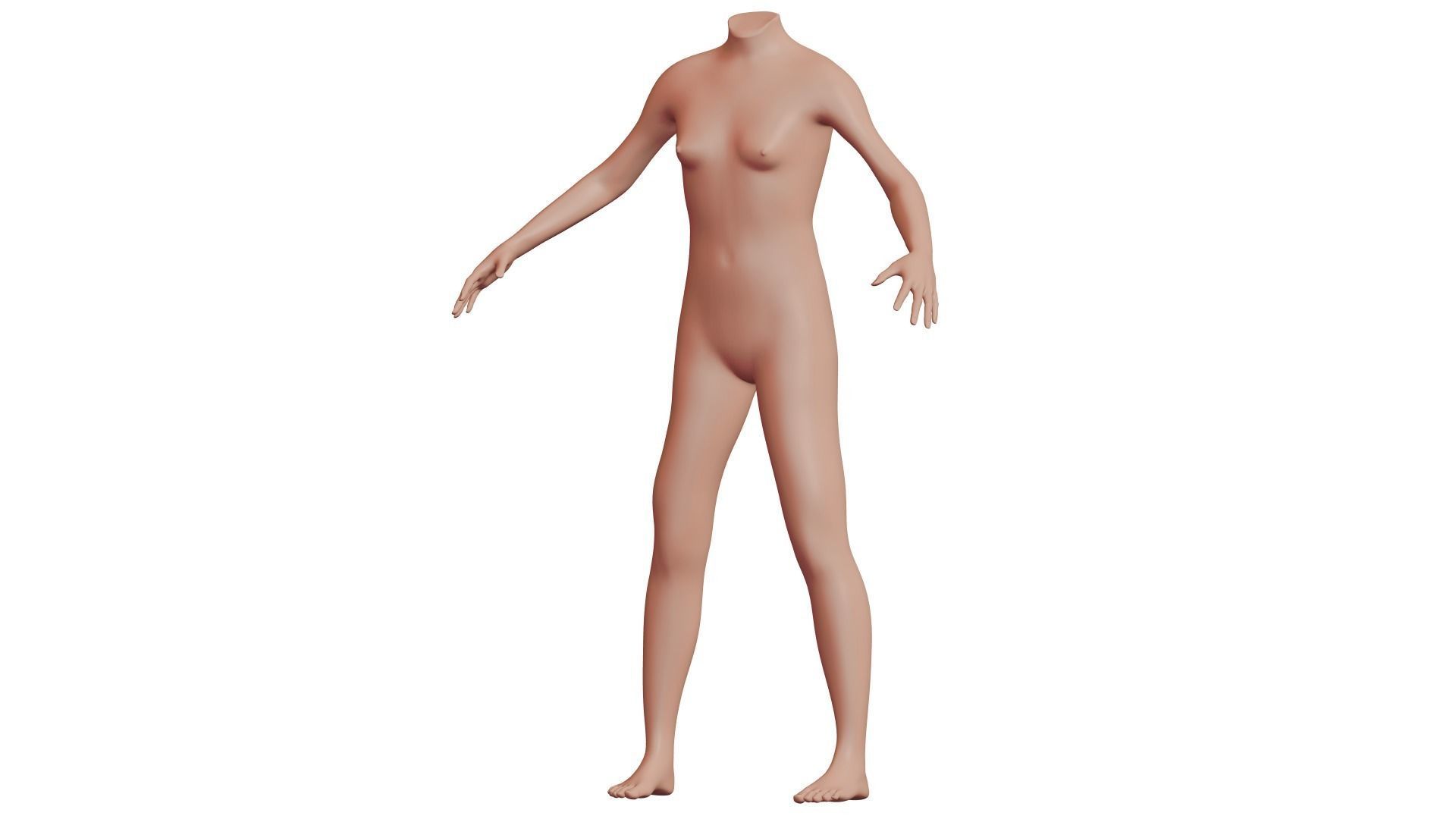 Character 20 High and Low-poly - Body Female 3D model_2