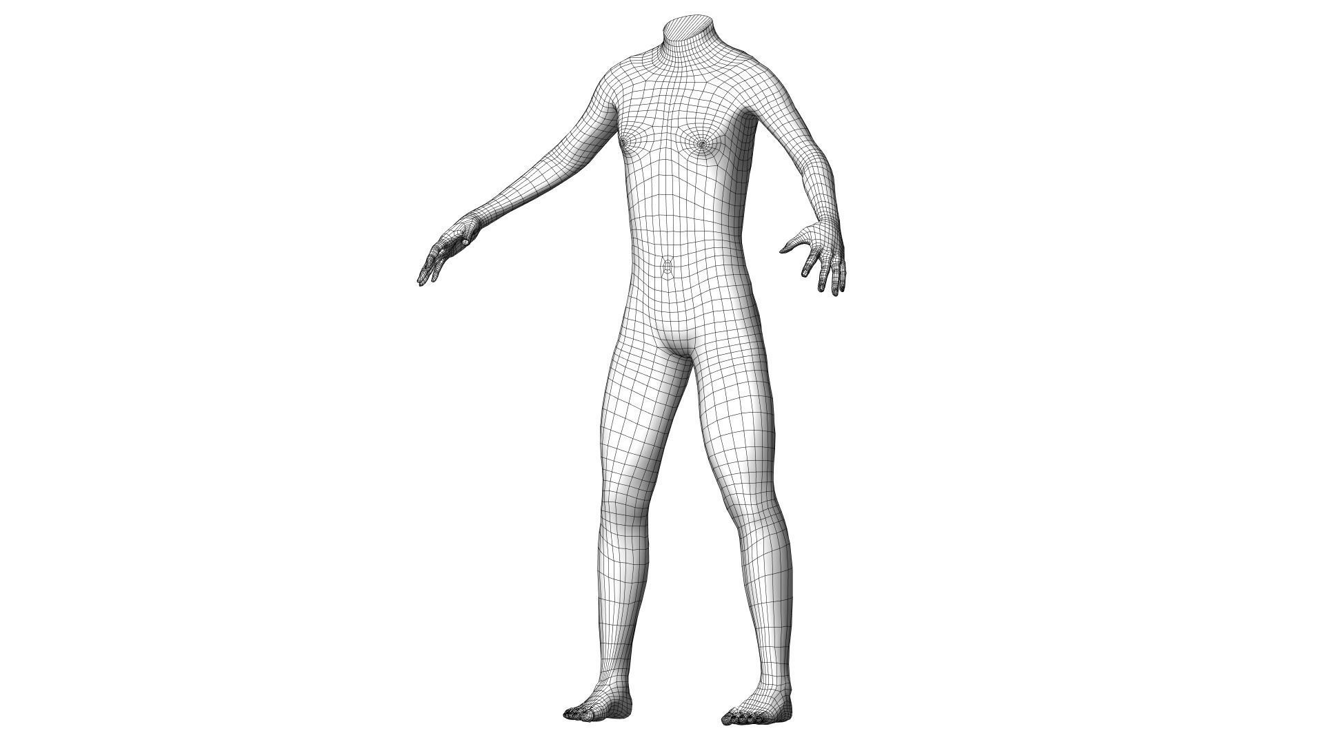 Character 21 High and Low-poly -  Body male 3D model_4