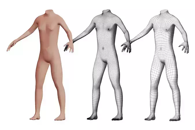 Character 21 High and Low-poly -  Body male