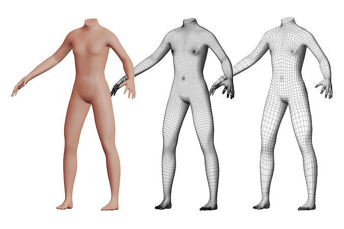 Character 23 High and Low-poly -  Body male 3D model