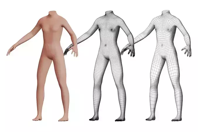Character 23 High and Low-poly -  Body male 3D model
