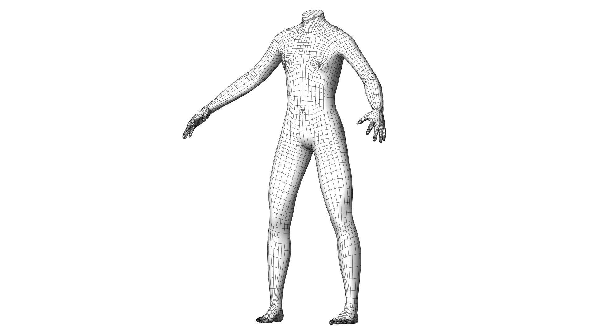 Character 23 High and Low-poly -  Body male 3D model_4