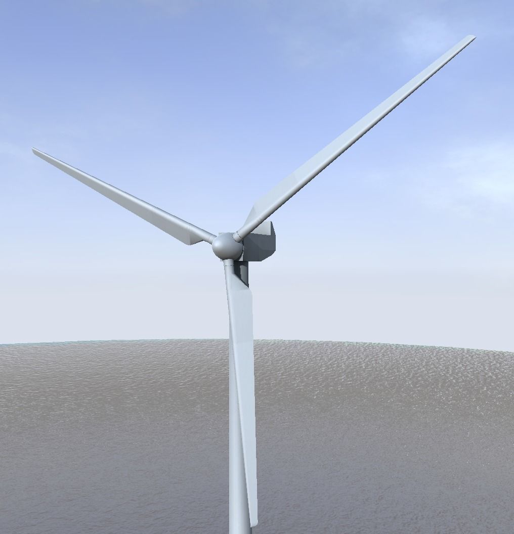 Offshore win turbine low-poly 3d model Low-poly 3D model_6