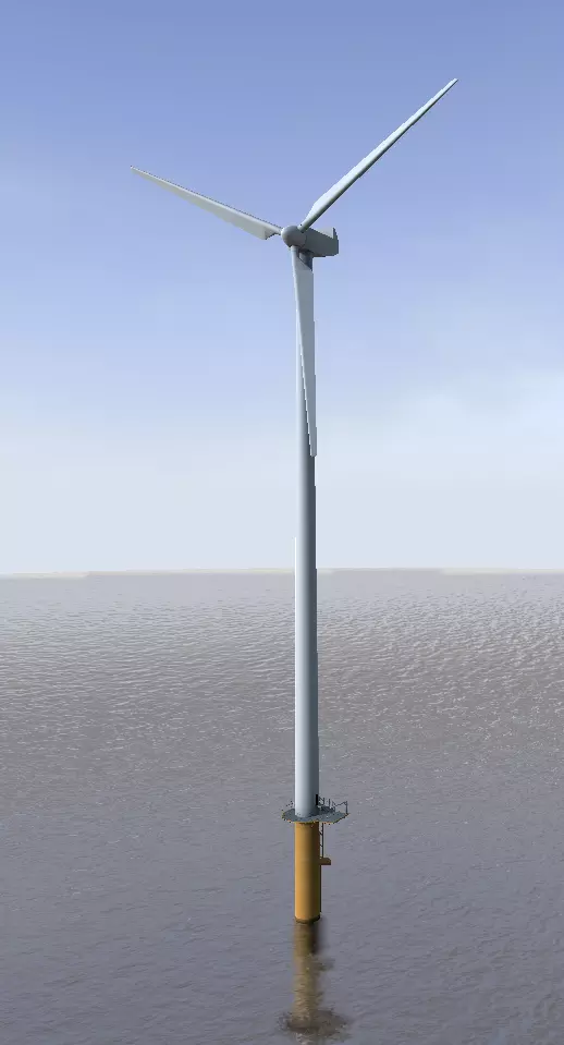 Offshore win turbine low-poly 3d model Low-poly 3D model_0
