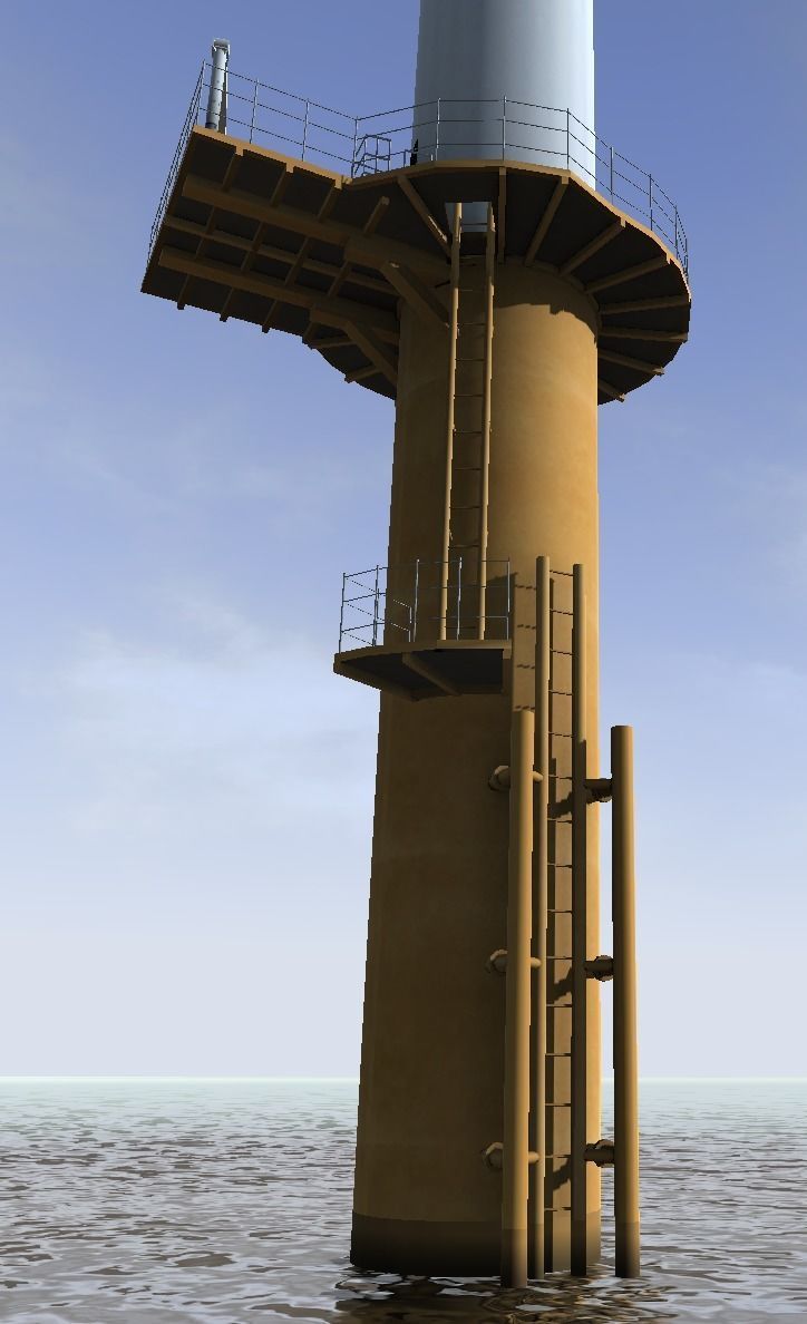 Offshore win turbine low-poly 3d model Low-poly 3D model_5