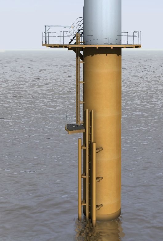 Offshore win turbine low-poly 3d model Low-poly 3D model_3