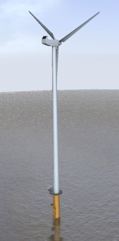 Offshore win turbine low-poly 3d model Low-poly 3D model_2