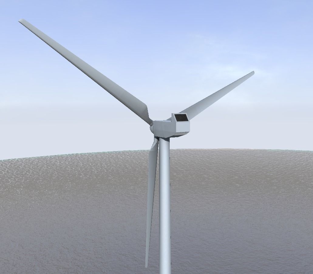 Offshore win turbine low-poly 3d model Low-poly 3D model_7