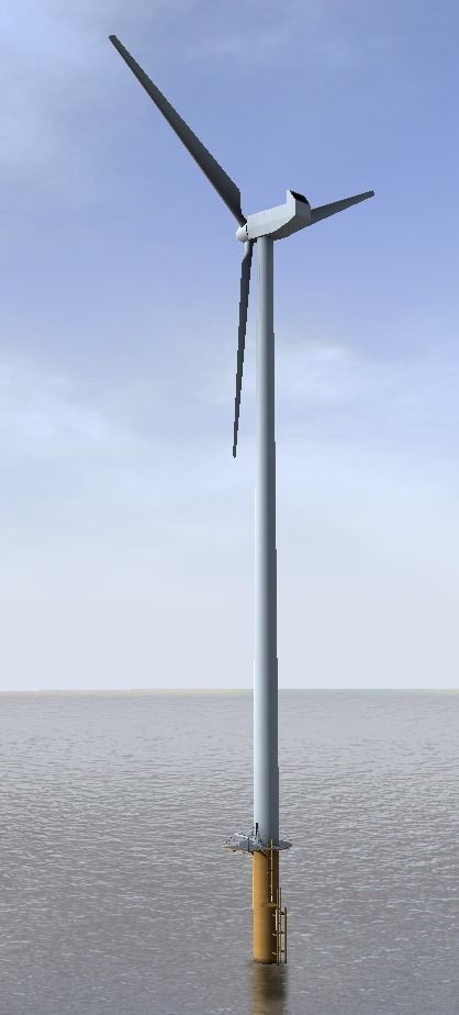 Offshore win turbine low-poly 3d model Low-poly 3D model_1