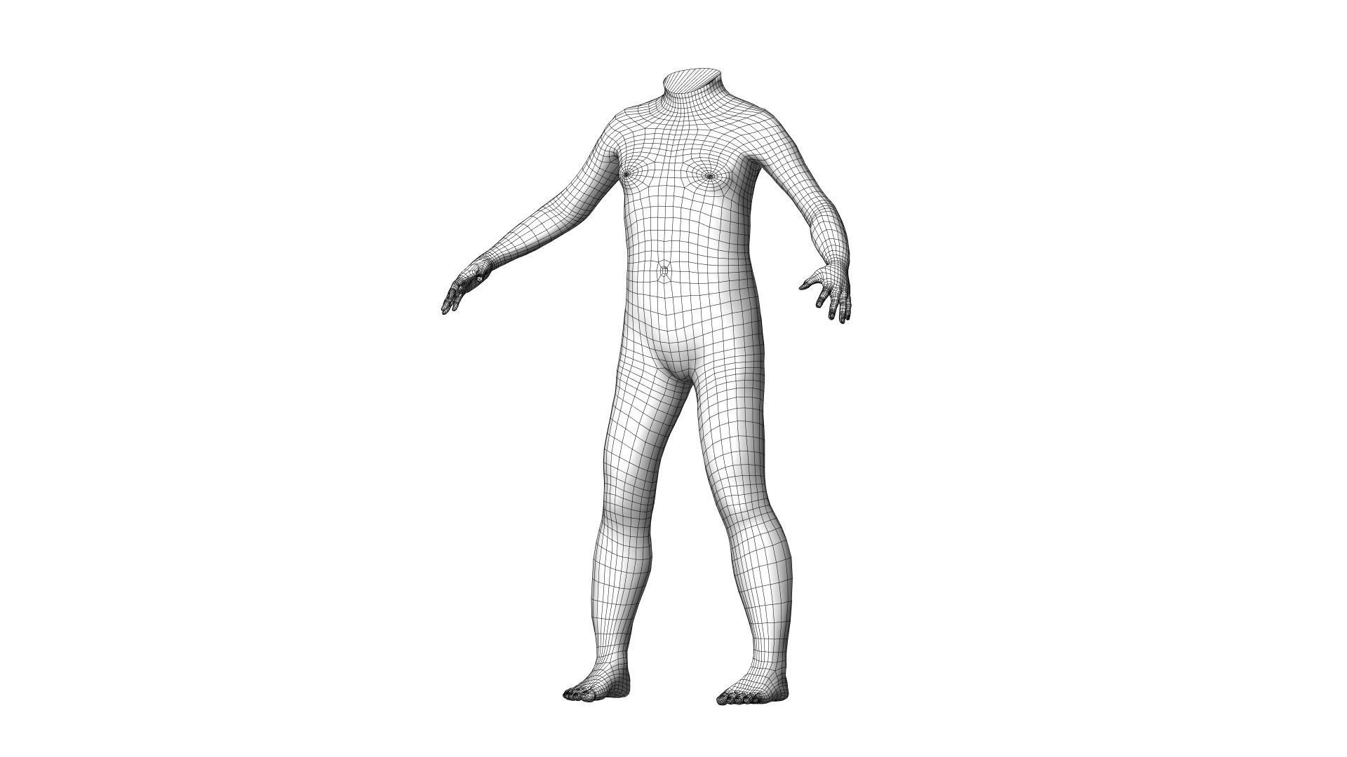 Character 26 High and Low-poly -  Body child 3D model_4