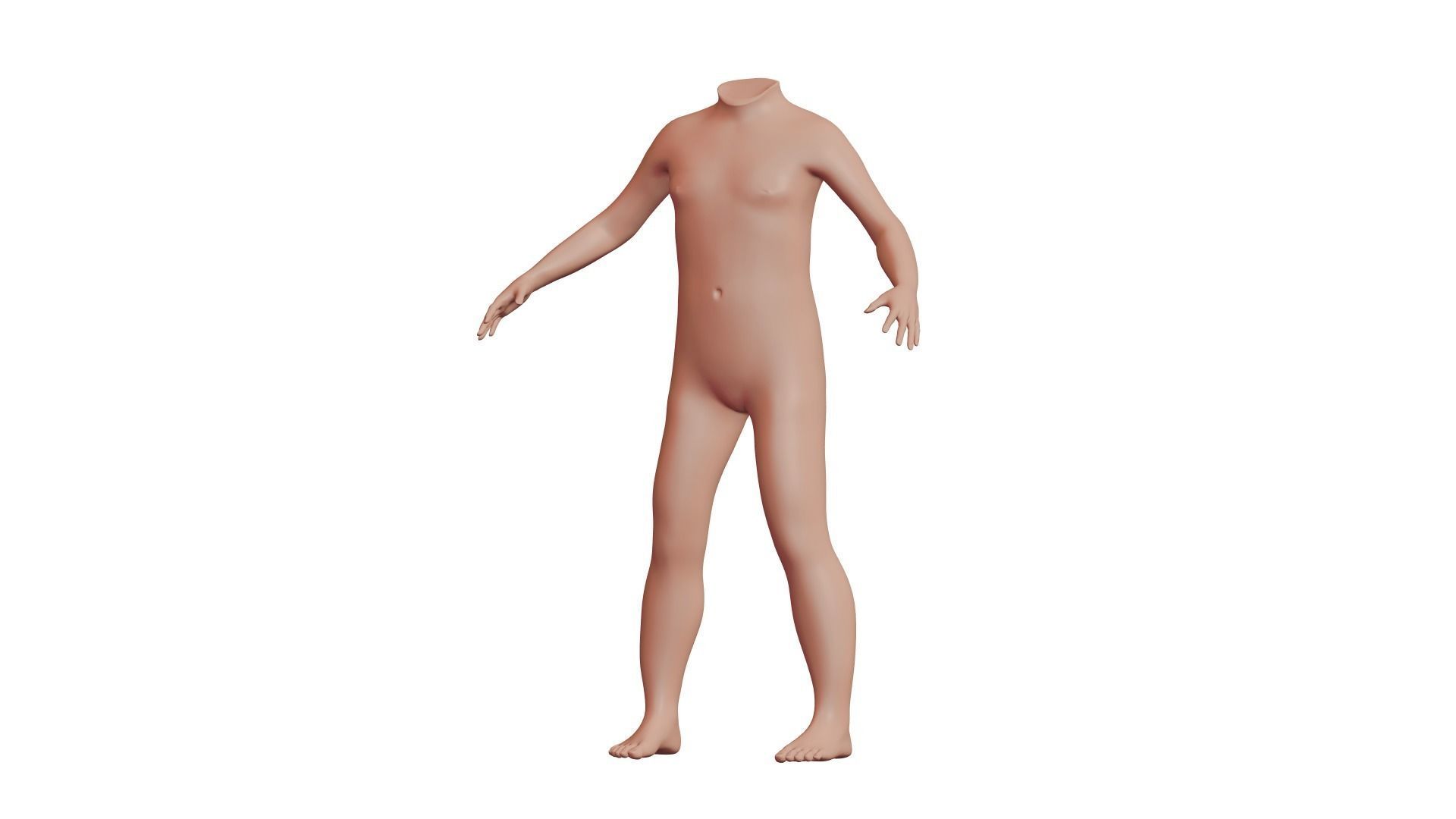 Character 26 High and Low-poly -  Body child 3D model_2