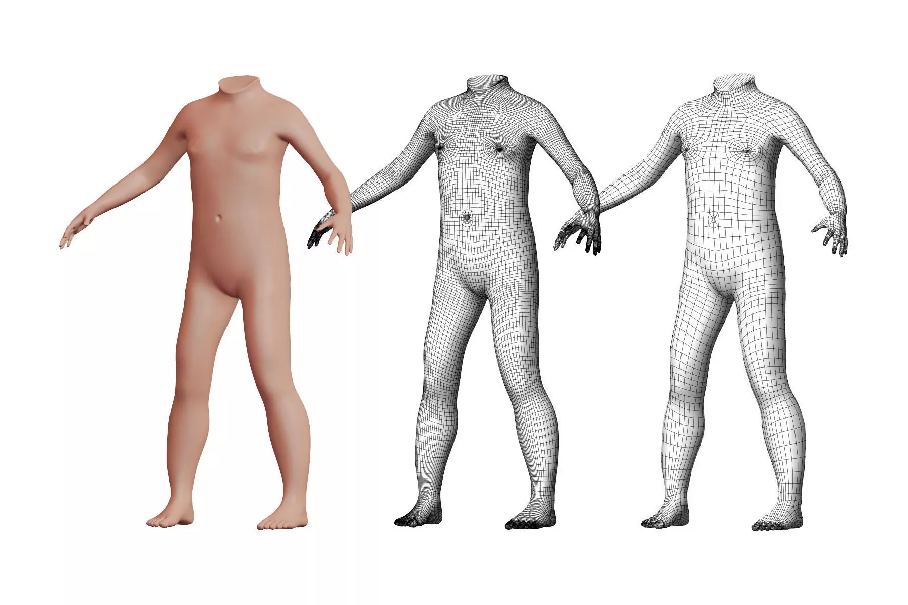 Character 26 High and Low-poly -  Body child 3D model_0